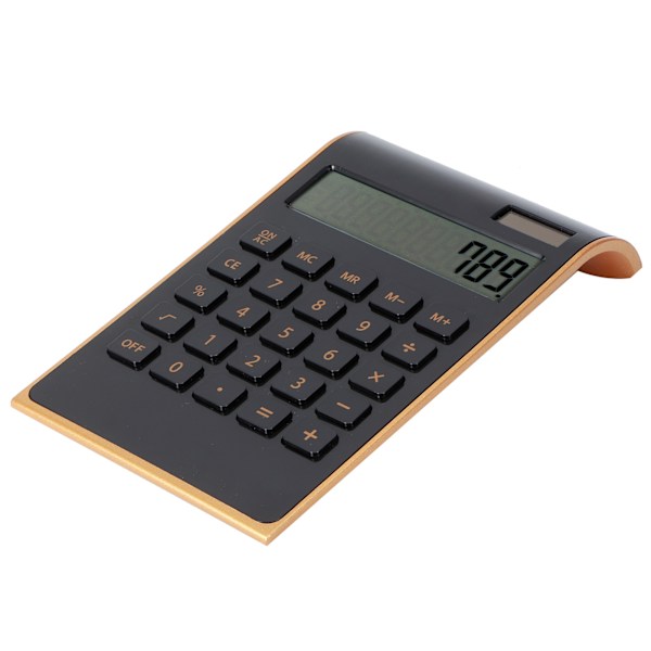 Kannettava 10-numeroinen laskinkone Ultrathin Solar Powered Laskinkone Kotitoimisto Business LCD-näyttö Musta