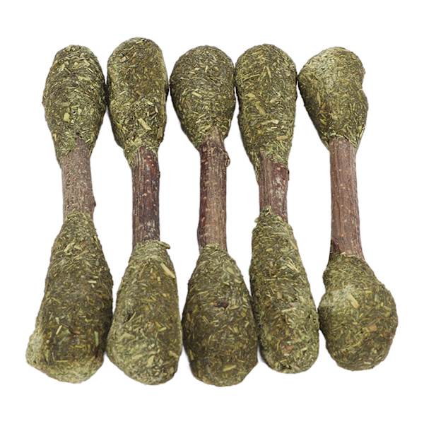5 STK kanin tuggpinnar tandslipning Interaktiv alfalfa gräs hamster tuggleksak för gyllene björn marsvin