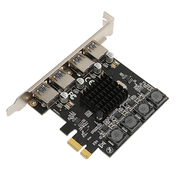 PCIE till USB-expansionskort 4 USB 3.0-portar 5Gbps Höghastighets självdriven USB3.0 Hub Controller för Win för Linux
