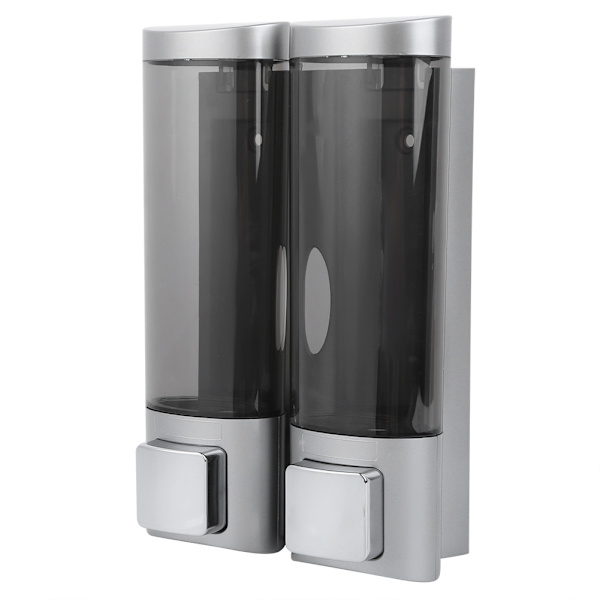200MLx2 Silver DoubleHead Tvåldispenser Väggmonterad manuell schampoautomat