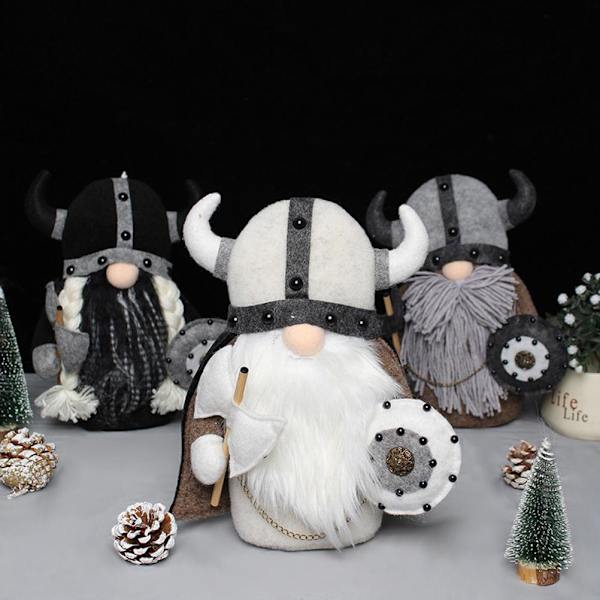 Ansiktslös Gnome Plyschdocka Riddare Dvärg Viking Gladiator Statyett Bordsdekoration Dekoration