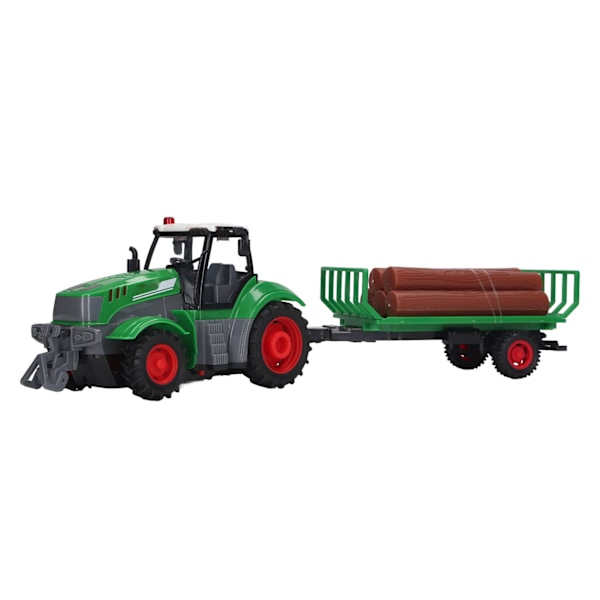 RC Farm Tractor Toy 4 Channel Drive Fjärrkontroll Truck Trailer Set med uppladdningsbara batterier för pojkar, flickor