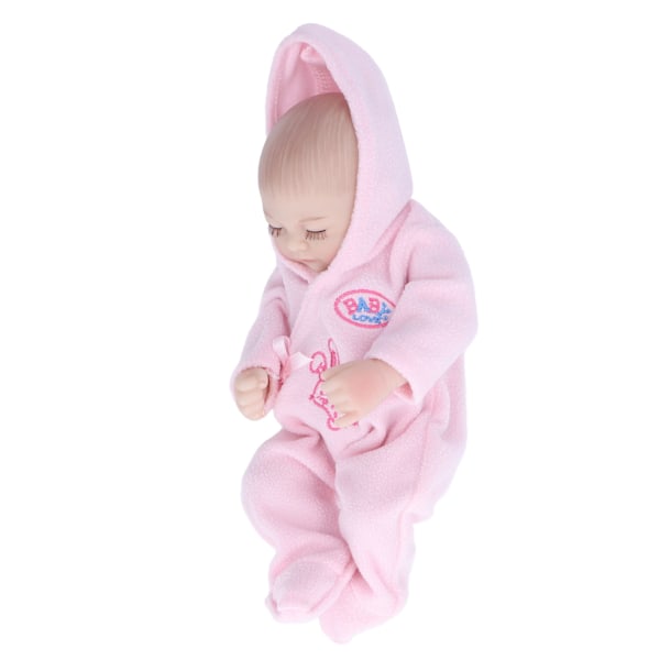 10 tuuman Reborn-nukke Pehmeä silikon Herkkä kasvonpiirteet Pesuvedestä kestävä Todellinen Baby Doll -lelu Pyjamassa Vaaleanpunainen