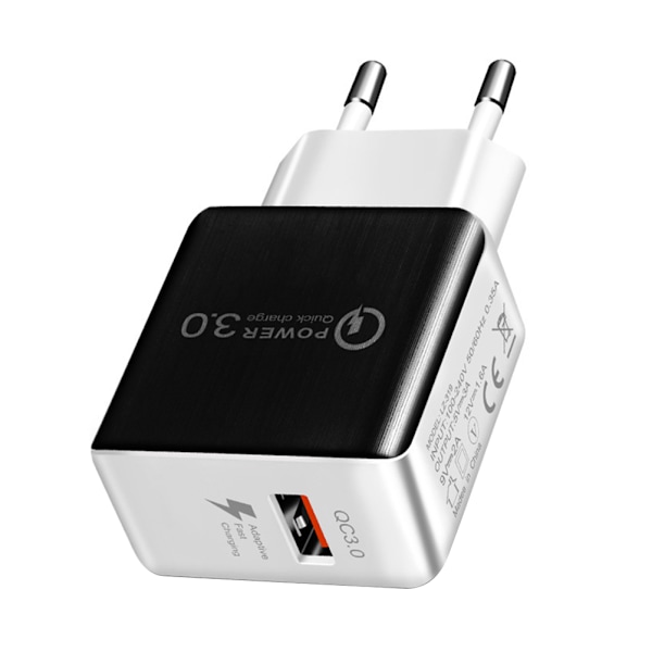 Universal QC3.0 USB-lader EU-stik 18W Quick Charge 3.0 Hurtigadapter Vægstik Mobiltelefonlader