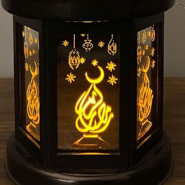 Ramadan LED-lykter EID Mubarak Ornament Lampe Eid Ramadan Hjem Fest Dekorasjon