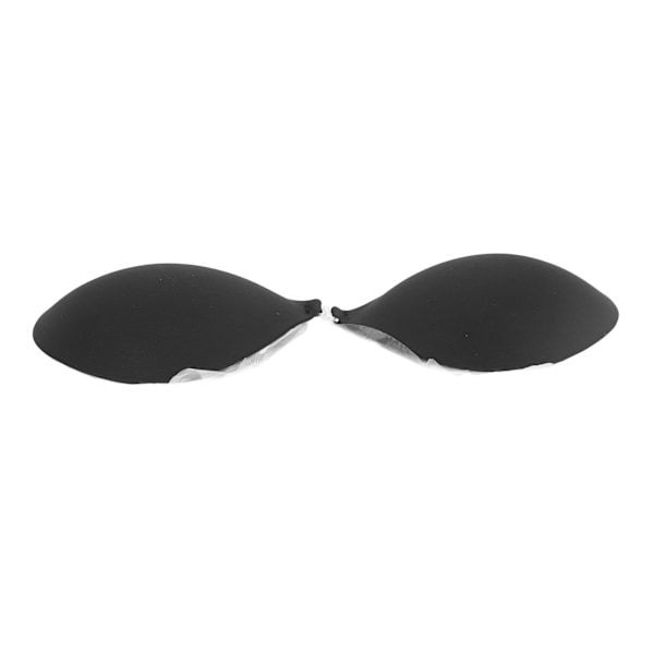 Kvinnor självhäftande BH Axelbandslös Push Up Silikon Snap Fastener 3D Sidobröstlyft Sticky BH Svart D