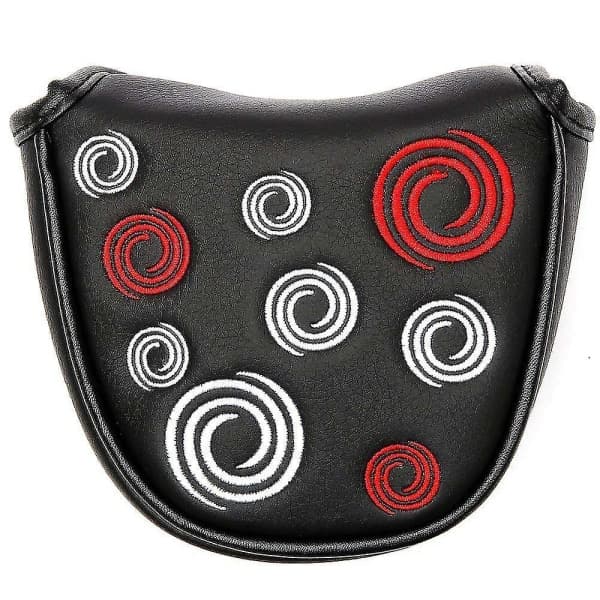 Golf Head Guard Golf Mallet Putter Beskyttelse Læder Hovedbeskyttelse Magnetisk Lukning Simple black