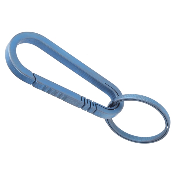 Nyckelring i titanlegering med snabbkoppling, nyckelhållare, ryggsäckshänge, spänne, blå