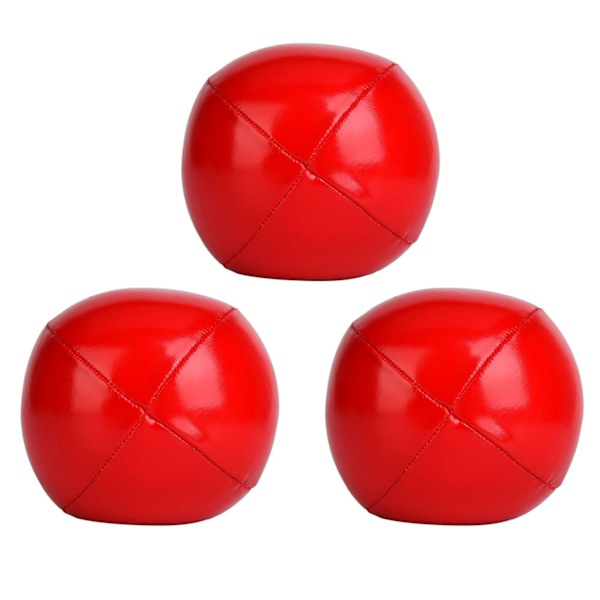 3 st PU Jongleringsbollar Clown Jongleringsboll Set för Nybörjare & Proffs (röd)