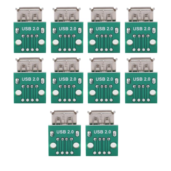 10 st USB Typ A Hona Socket Breakout Board 2.54mm Pitch Adapter Connector DIP