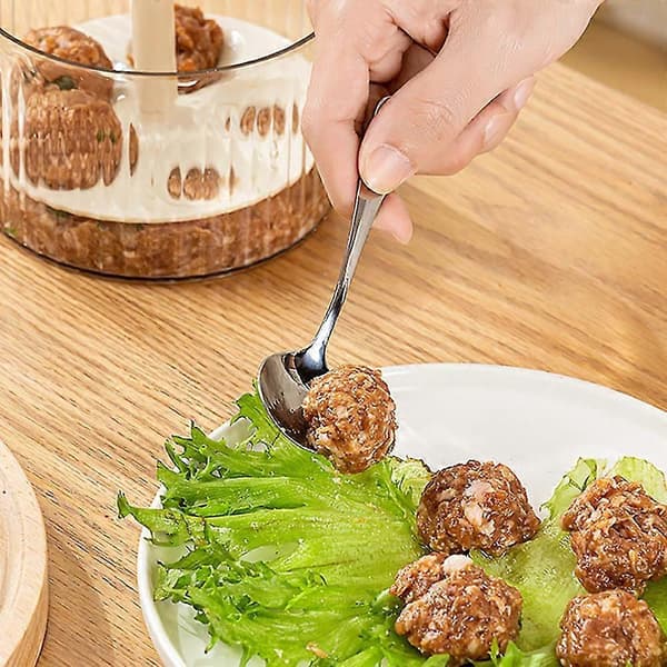 Hushållshandköttbullepress stor kapacitet köttfärsförvaringsbehållare för hemkök White