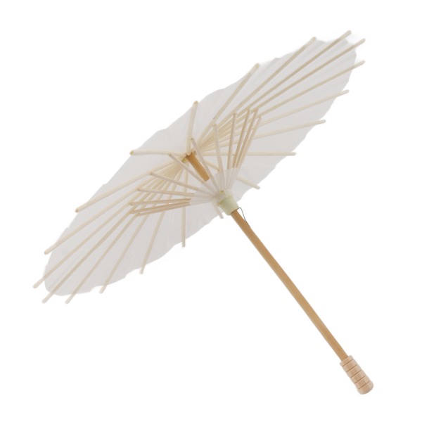Lasten paperi sateenvarjo bambu ja paperi kiinalainen tyyli Elegantti valkoinen DIY paperi sateenvarjot koristeluun 28cm/11in