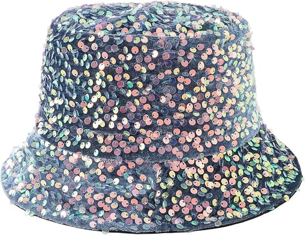 Paljettihattu, unisex, kimalteleva aurinkohattu, diskopalloglitterhattu