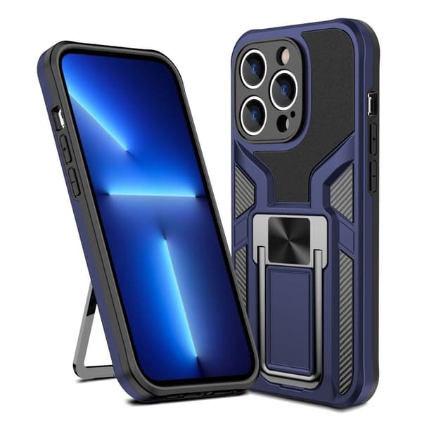 Stöttåligt Kompatibel med iPhone 14 Pro Max hybridskal - Blå Blå blue
