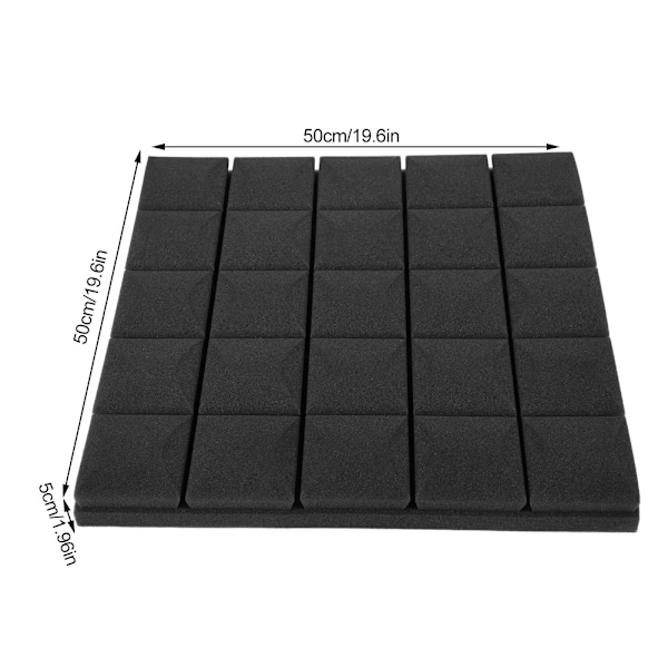 50*50*5cm 6 stk Skum Akustikpaneler Studio Lydabsorberende Skum (Sort)