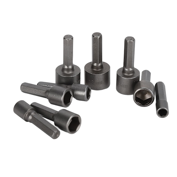 9 stk Socket Bits 1/4in Hex Skaft Krom Vanadium Stål Skruetrækker Sokkel med Opbevaringsholder