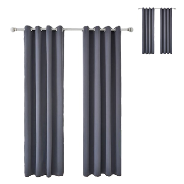 Mörkläggningsgardin polyester sovrum mörkläggningsgardiner mörkgrå för hushållsdekoration
