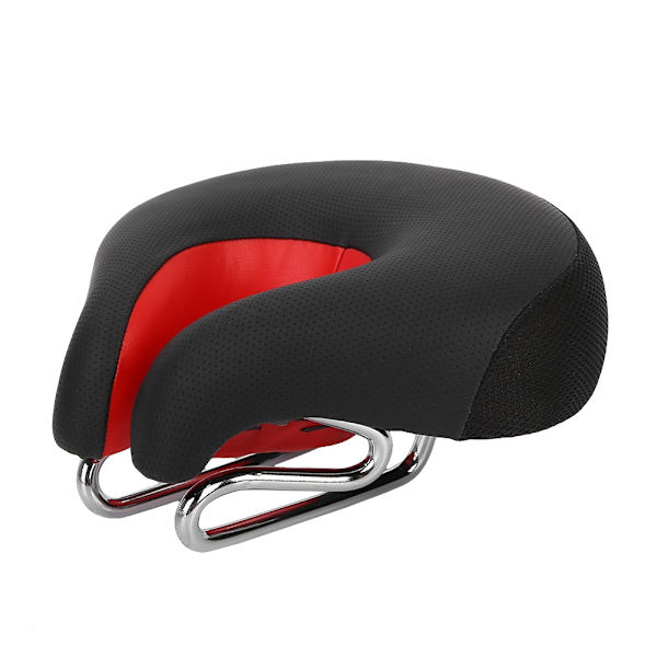 Ergonomisesti suunniteltu maastopyörän satula, nenätön muoto, punainen