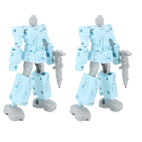 2 stk Transformerende Robotpenn Deformation Robotpenn Demonter Student Study Papirvarer Lys Blå