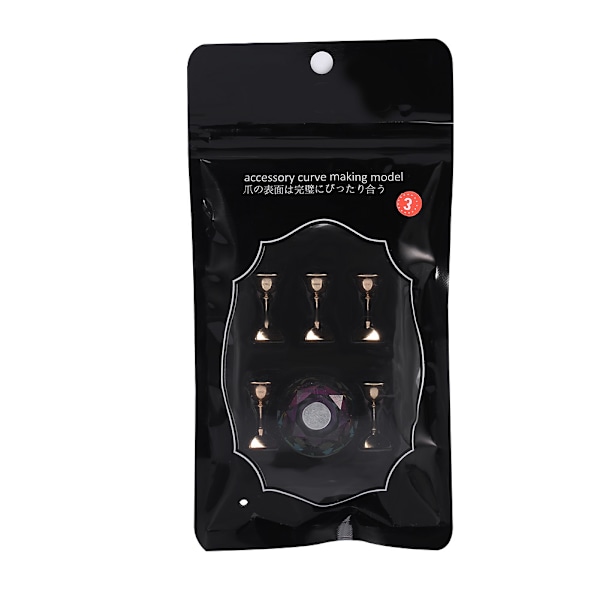 Magnetisk Negletip Øvelsesstativ Base Legering Holder Nail Art Display Farverig Diamantkrystal
