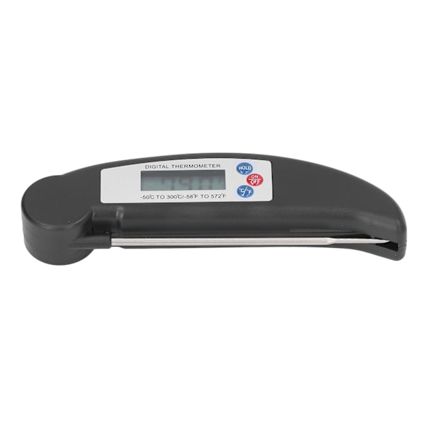 Kötttemperaturmätning Snabb digital mattermometer med vikbar sond för matlagning Svart