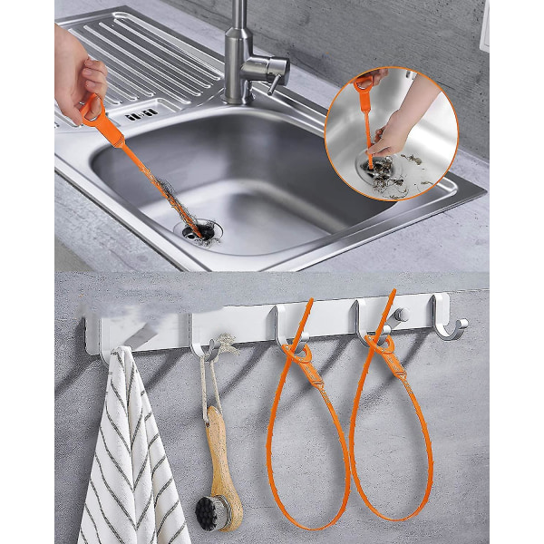 6 kpl 25 tuuman tyhjennyshiusten puhdistustyökaluja suihkuun keittiön pesuallas kylpyamme kylpyhuone