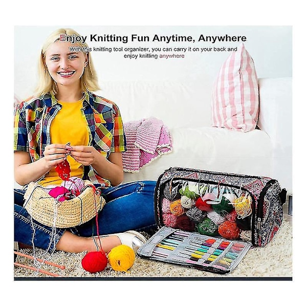 Bærbar Garn Oppbevaringspose - Praktisk Garn Tote Organizer