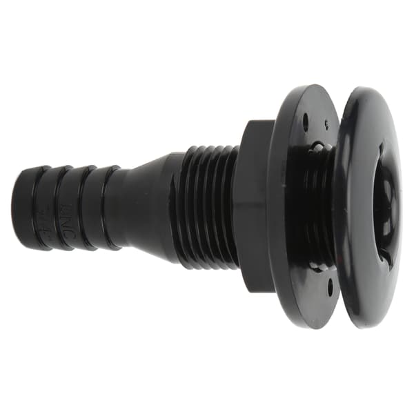 Boat Thru Hull Fitting 3/4 inch ABS Plastic Hose Connector Drain Outlet Accessory Black