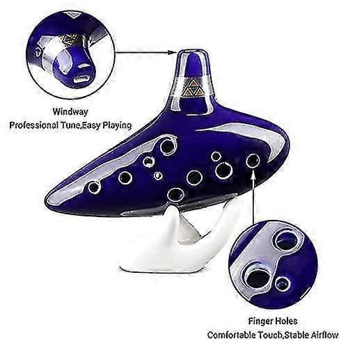 Zelda Ocarina, 12-hulls Alto C Zelda Ocarinaer (1 stk blå)