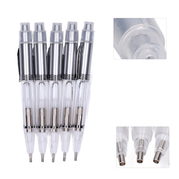 5 stk Rhinestone Malepenn LED Lys Gjennomsiktig Kropp Komfortabelt grep Rhinestone Malepenn
