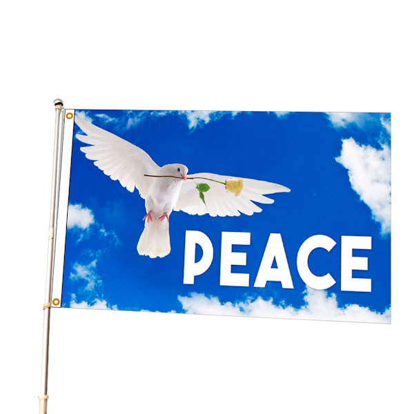90x150CM Peace Doves Flagga Hem Utomhus Hängande Dekor Polyester Banderoller Blekbeständiga flaggor