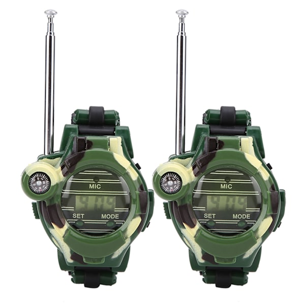 2 st Barnsimulering Militärklocka Walkie Talkies Utomhusleksakspresent