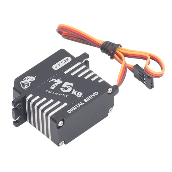 75KG digital styrservo 180 graders kontrollvinkel vattentät fullmetallkugghjulsborstlös servo med 25T servoarm för 1/10 1/8 1/5 RC bilrobot
