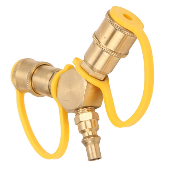 2 Vejs 1/4in RV Propan NPT Quick Connect Y Splitter Adapter til propanslange tilslutningssæt