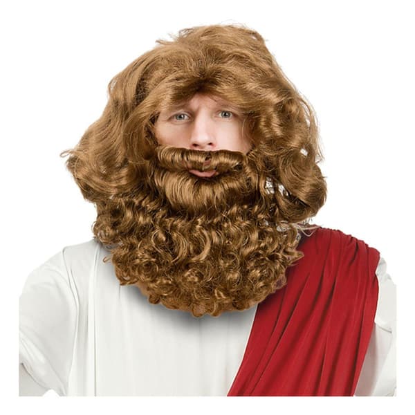Jesus Peruker Peruk och Skägg Maskeradbrud Brown one size