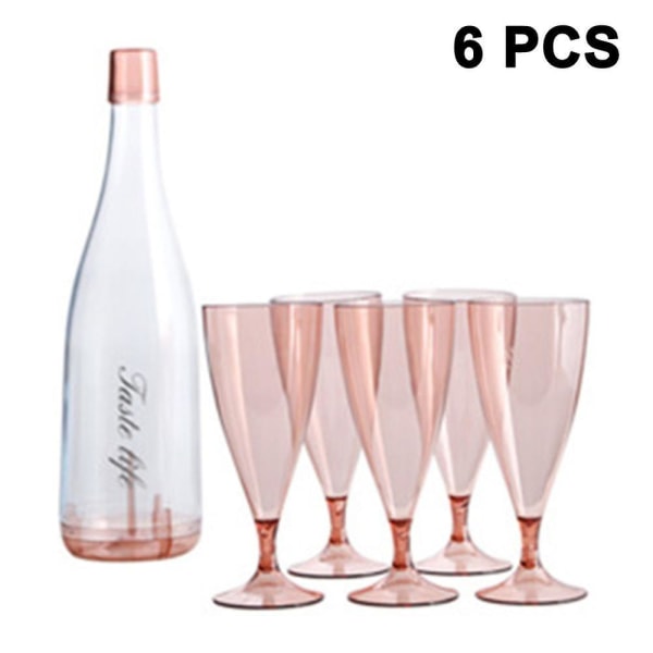 Plast Champagne Glass Sett, Travel Portable Champagne Glass Sett Pink