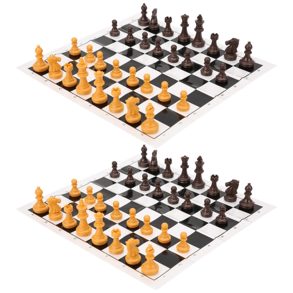 2 Set Schackspel Schackpjäser Set Bärbar Barn Vuxen Spela Schackspel Leksak
