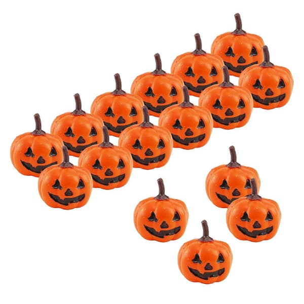 16x Simulert Gresskar Dekorativt for Halloween Rustikk Høytidsdekorasjon