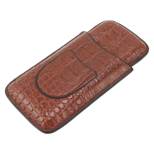 Cigarrfodral med 3 fingrar konstläder Mjukt Anti-blekning Andningsbar resecigarrhumidor med ficka