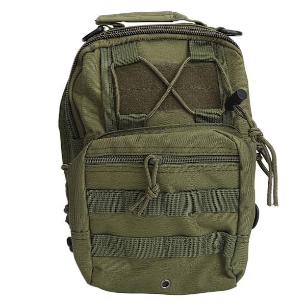 Sling Bag Flerlagers Förvaring Bröstväska Canvas Sling Ryggsäck för Cykling Vandring Camping Resor OD Grön