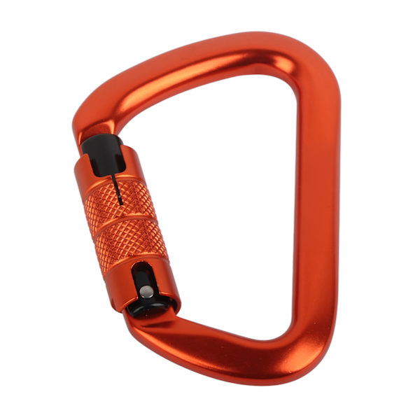Hållbar Karbinhake i Flygplansaluminium med Automatisk Lås, D-Form, Säker för Klättring, Camping utomhus (Orange)