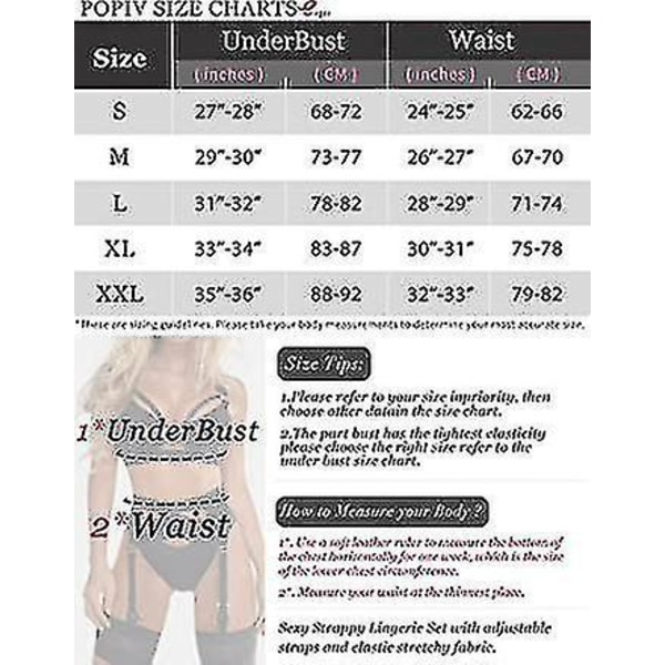 Punainen XXL Strappy Lingerie Set - Rannekkeella, Rintaliivit, Alushousut ja Reisihihnat