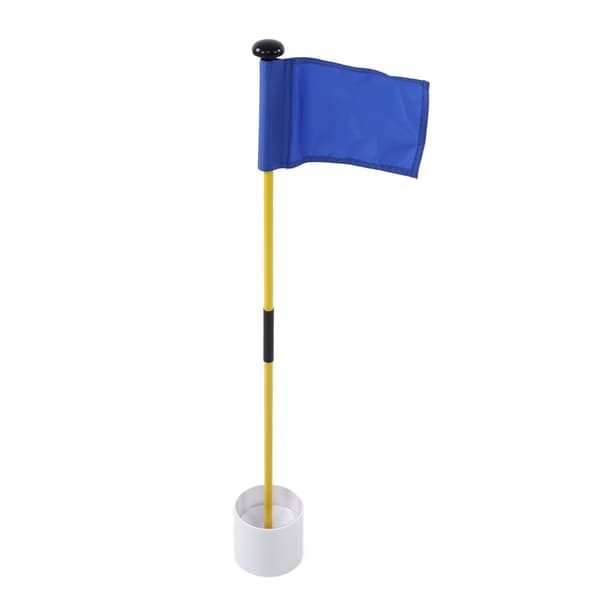 Training Golf Hole Pole Cup Flagstick Removable 2-Section Golf Putting Green Flagstick Blue