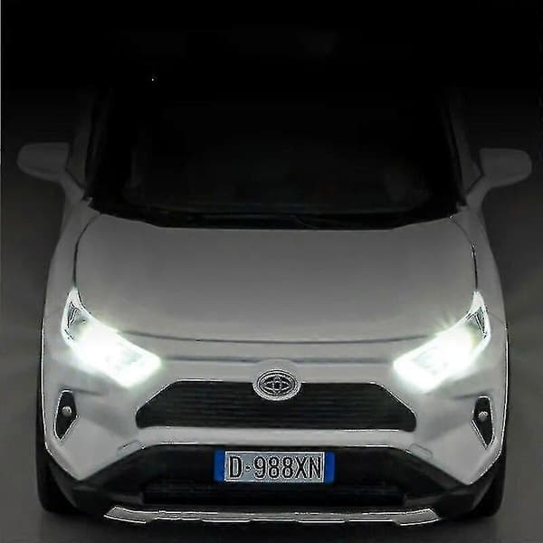 1:32 RAV4 SUV Trykstøbt Legetøjsbilmodel Lyd og Lys Træk tilbage Børnelegetøj Samlerobjekt Fødselsdagsgave[LD]