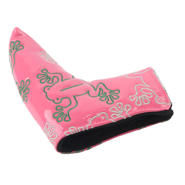 Golfputter Headcover Broderiputter PU Skyddshuvudskydd Magnetisk stängning Rosa