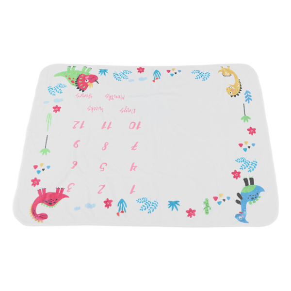 Baby Milestone filt Ca 39,4x29,5 tum Dinosauriemönster Förstaårskalender Baby Milestone Photo Prop for Photos
