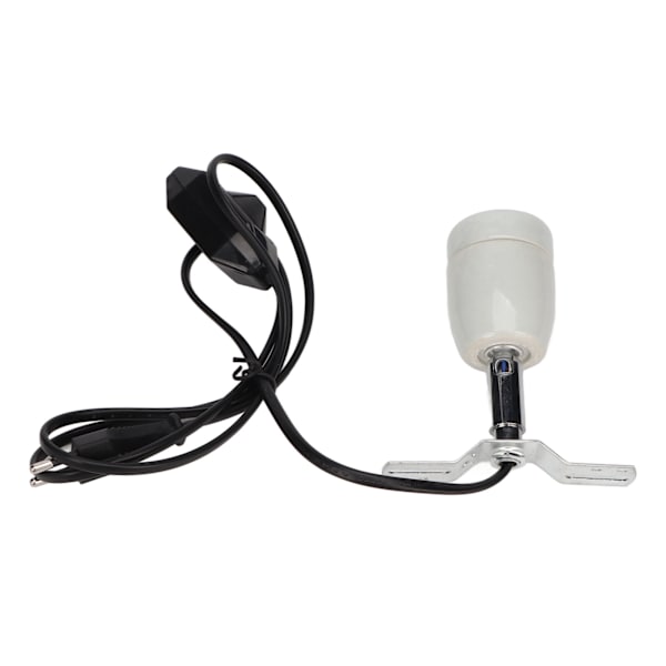 Reptil Keramisk Varmelampeholder E27 400W Drejelig Keramisk Varmelampefod med Strømbryder 110‑220V EU-stik