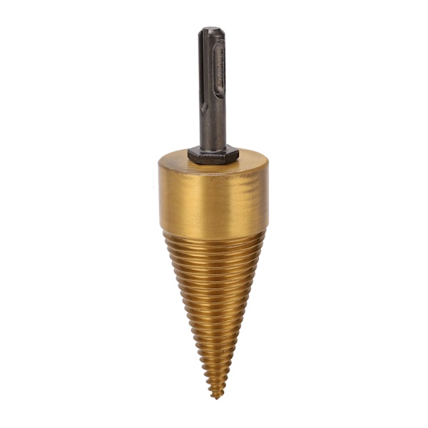 Twist Wood Splitter Wood Cone Punch Borrkrona Runt skaft TiPlating Split Tool 42mm L