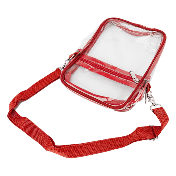 Selkeä Messenger-laukku PVC Läpinäkyvä Vetoketju Vedenkestävä Säädettävä Käsilaukku Messenger Olkalaukku Pojille Tytöille Punainen
