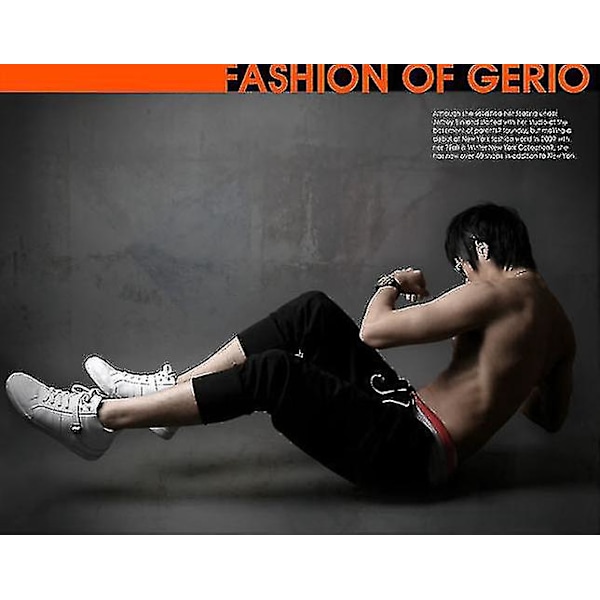 Grå herr 3/4 cargoshorts med elastisk midjeband och joggingstil